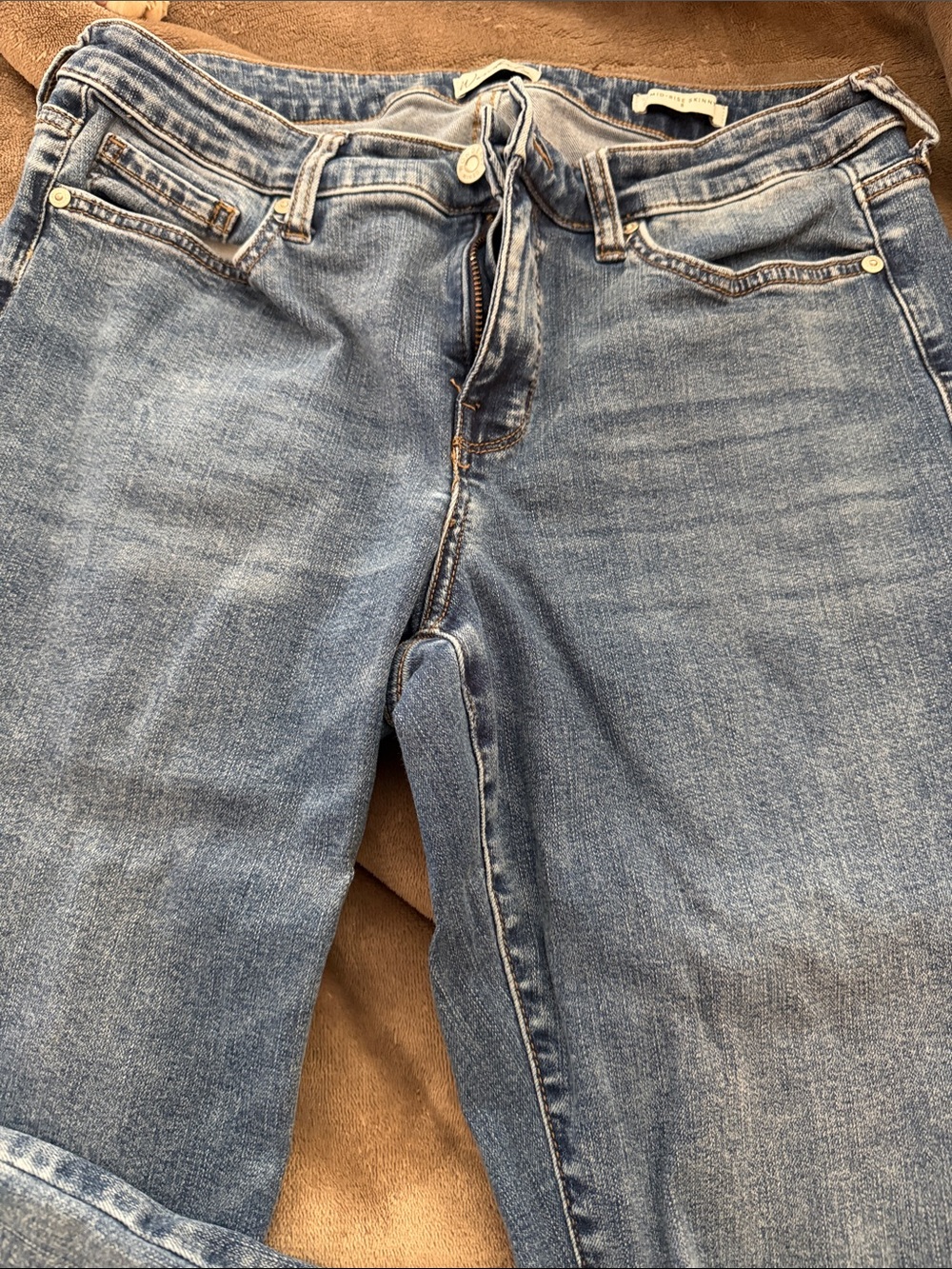 Wonderly Mid-Blue Straight Leg Jeans